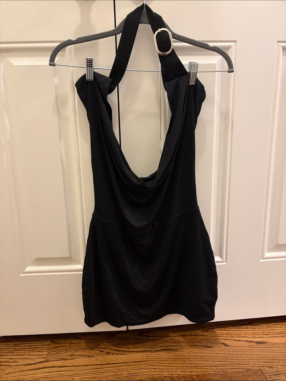 Edikted Black Buckle Cowl Neck Mini Dress - Picture 5 of 6